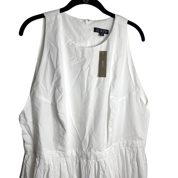 J.Crew NEW! White Cotton sleeveless midi dress with full skirt NWT SZ18 - Picture 2 of 9
